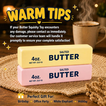 2PCS Butter, Slow Rising Squishy Toys, Squishy Toy, Squeeze Realistic Butter Stick Soft Squeeze Toys, Stress Relief Squishy Fidget Toys