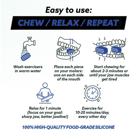 Jawline Exerciser for Man and Woman 3 Resistance Levels BPA Free Silicone Jaw Exerciser Gum Tablets Jaw Trainer & Jaw Exerciser Shaper for Beginner, Intermediate & Advanced Users