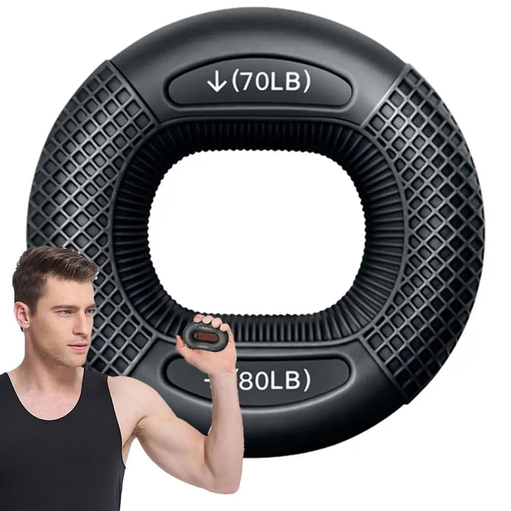 1Pc Hand Grip Strengthener, Grip Strength Trainer, Fingers Exerciser - Silicone Rings for Muscle Training Sports Rock Climbing Finger Rehabilitation Training,Hand & Wrist Muscles Trainer Stress Relief,5 Resistance Levels