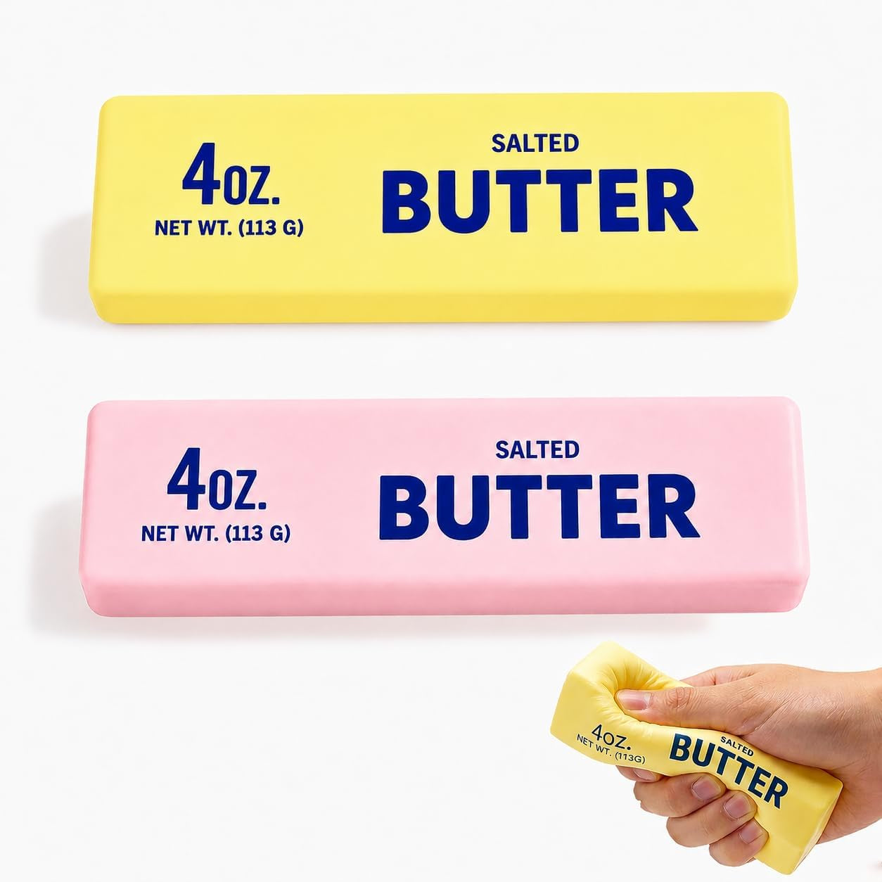 2PCS Butter, Slow Rising Squishy Toys, Squishy Toy, Squeeze Realistic Butter Stick Soft Squeeze Toys, Stress Relief Squishy Fidget Toys