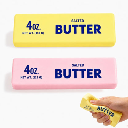 2PCS Butter, Slow Rising Squishy Toys, Squishy Toy, Squeeze Realistic Butter Stick Soft Squeeze Toys, Stress Relief Squishy Fidget Toys