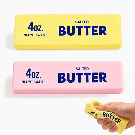 2PCS Butter, Slow Rising Squishy Toys, Squishy Toy, Squeeze Realistic Butter Stick Soft Squeeze Toys, Stress Relief Squishy Fidget Toys