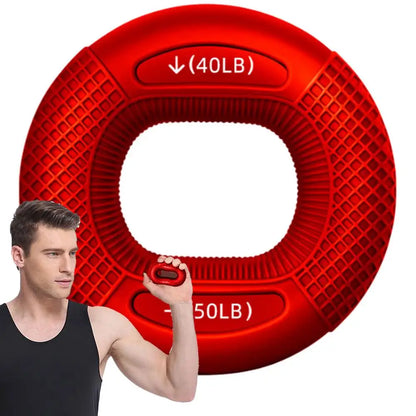 1Pc Hand Grip Strengthener, Grip Strength Trainer, Fingers Exerciser - Silicone Rings for Muscle Training Sports Rock Climbing Finger Rehabilitation Training,Hand & Wrist Muscles Trainer Stress Relief,5 Resistance Levels